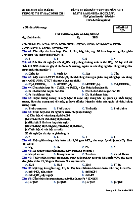 Đề thi khảo sát THPT Quốc gia lần 2 môn Hóa học năm 2017 - Mã đề 209 - Trường THPT Mạc Đĩnh Chi